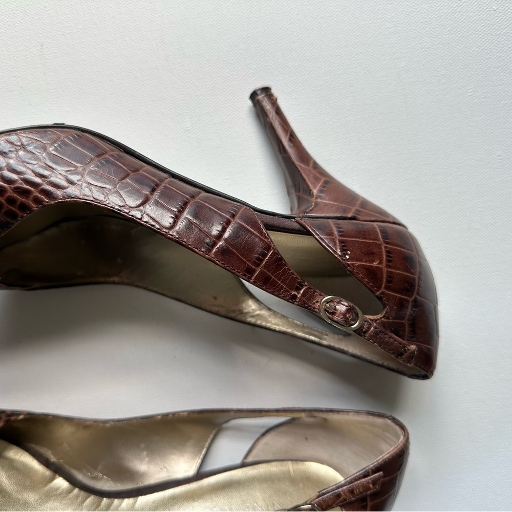 Nine West Leather Open Toe Heels - Picture 8 of 10